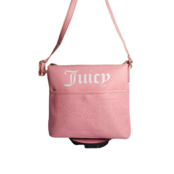 Juicy Couture Handbags - Juicy Couture Deboss Logo Pink Icing Shout It Out Crossbody Bag